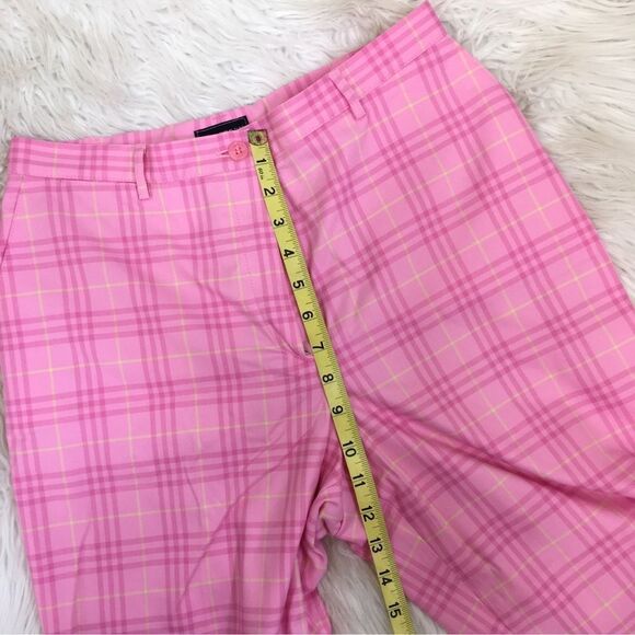 Burberry Golf Pink  Vintage Nova Check Plaid Capris high Rise Trouser Pink 28 - Picture 11 of 13